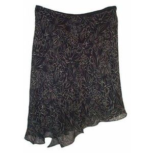 STUDIO M Silk Ruffled Asymmetrical Skirt - XL